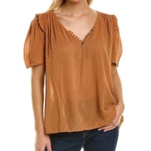 Johnny Was Archer Flare Top - Size M - Burnt Orange/Brown color - NEW w/tags